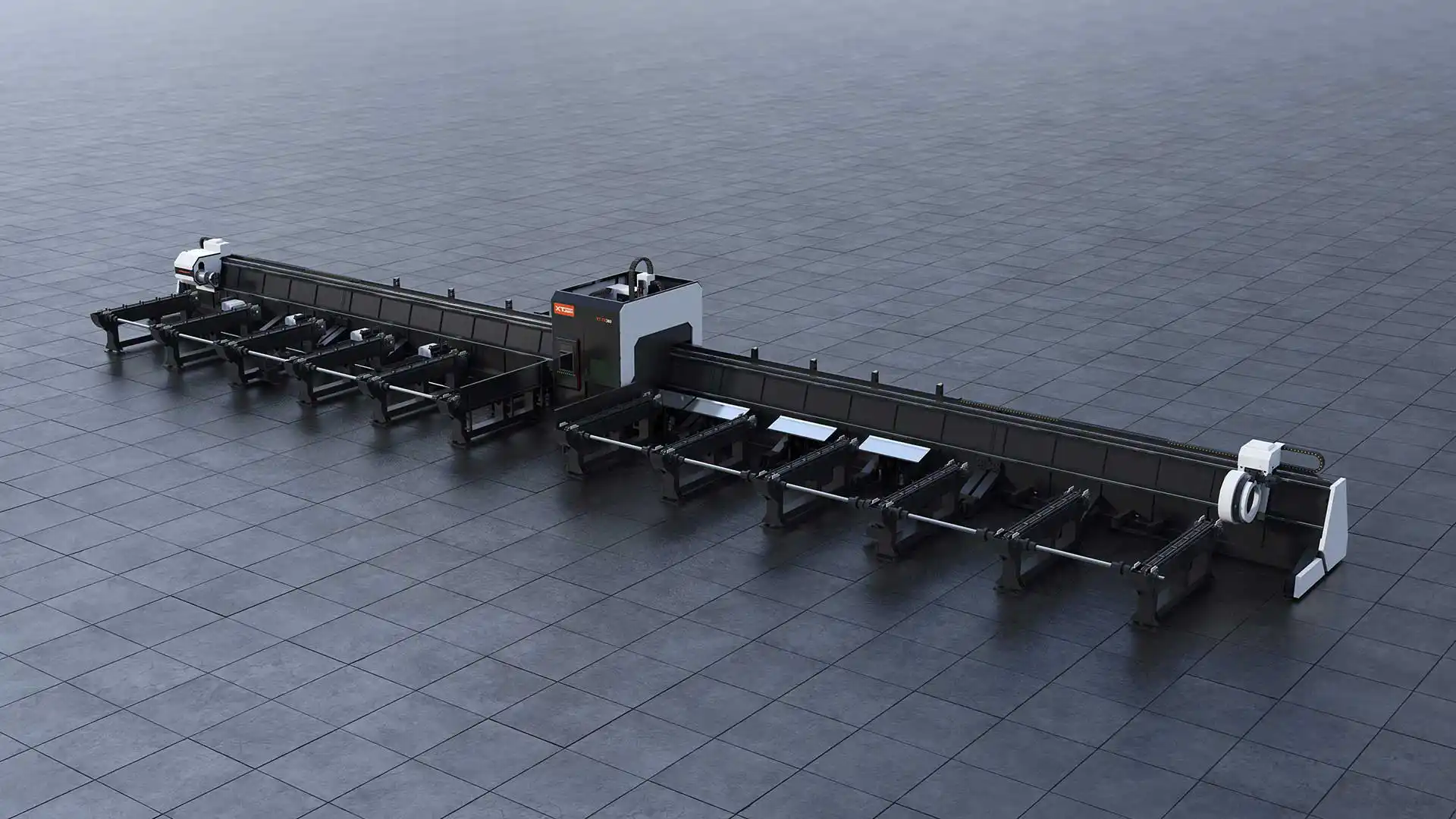 XT Laser TX sorozat nehézipari nagyátmérőjű csővágó lézer — Φ40–360 mm, 1 600 kg csőtömeg, 3–20 kW, háromtokmányos, két konfiguráció